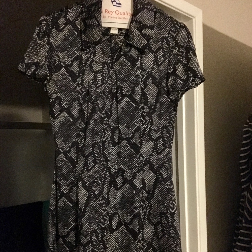 Snakeskin look silky dress